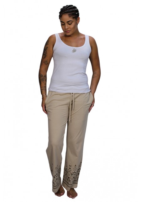 CALCA DE ALGODÃO CAQUI 