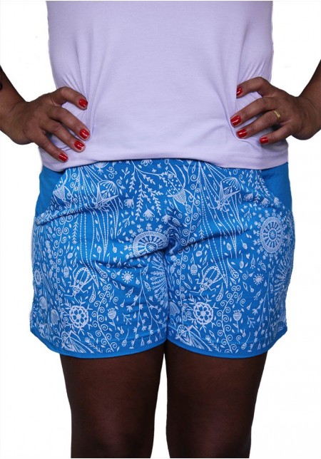 SHORT VISCOLYCRA COM BOLSO   TURQUESA 