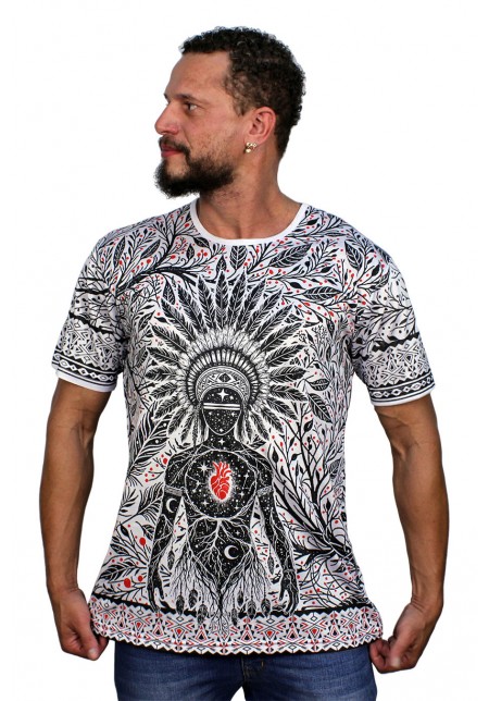 CAMISETA INDIGENA FOLHAS 