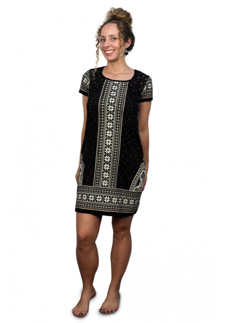 VESTIDO MANGA CURTA TRIBAL